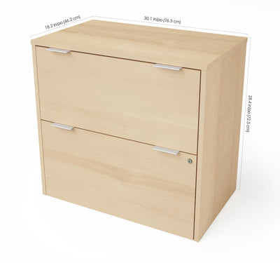 30 Maple Locking Modern File Cabinet By Bestar Officedesk Com