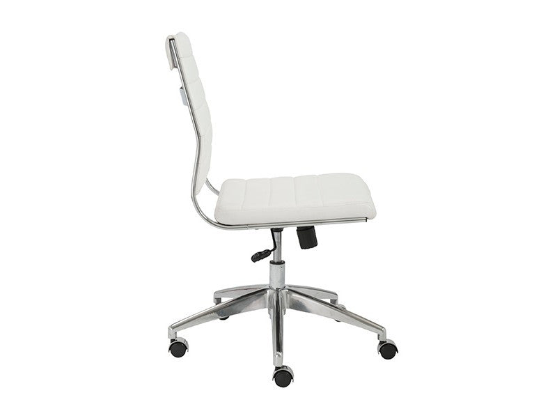 white leather modern office chair