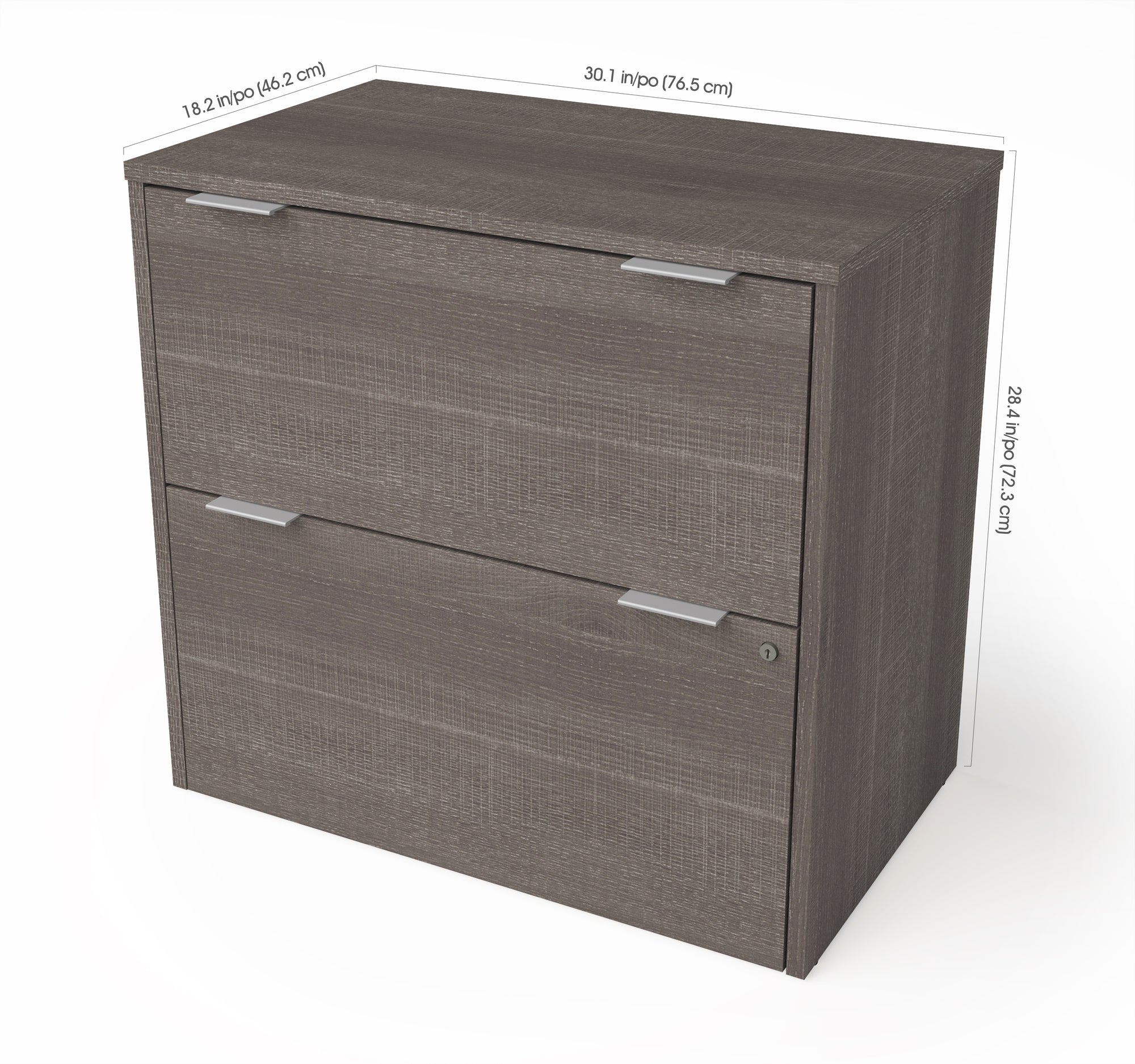 30 Locking Bark Gray Lateral File Cabinet By Bestar Officedesk Com