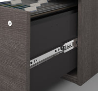 Bark Gray Premium U-shaped Desk with Hutch by Bestar - OfficeDesk.com