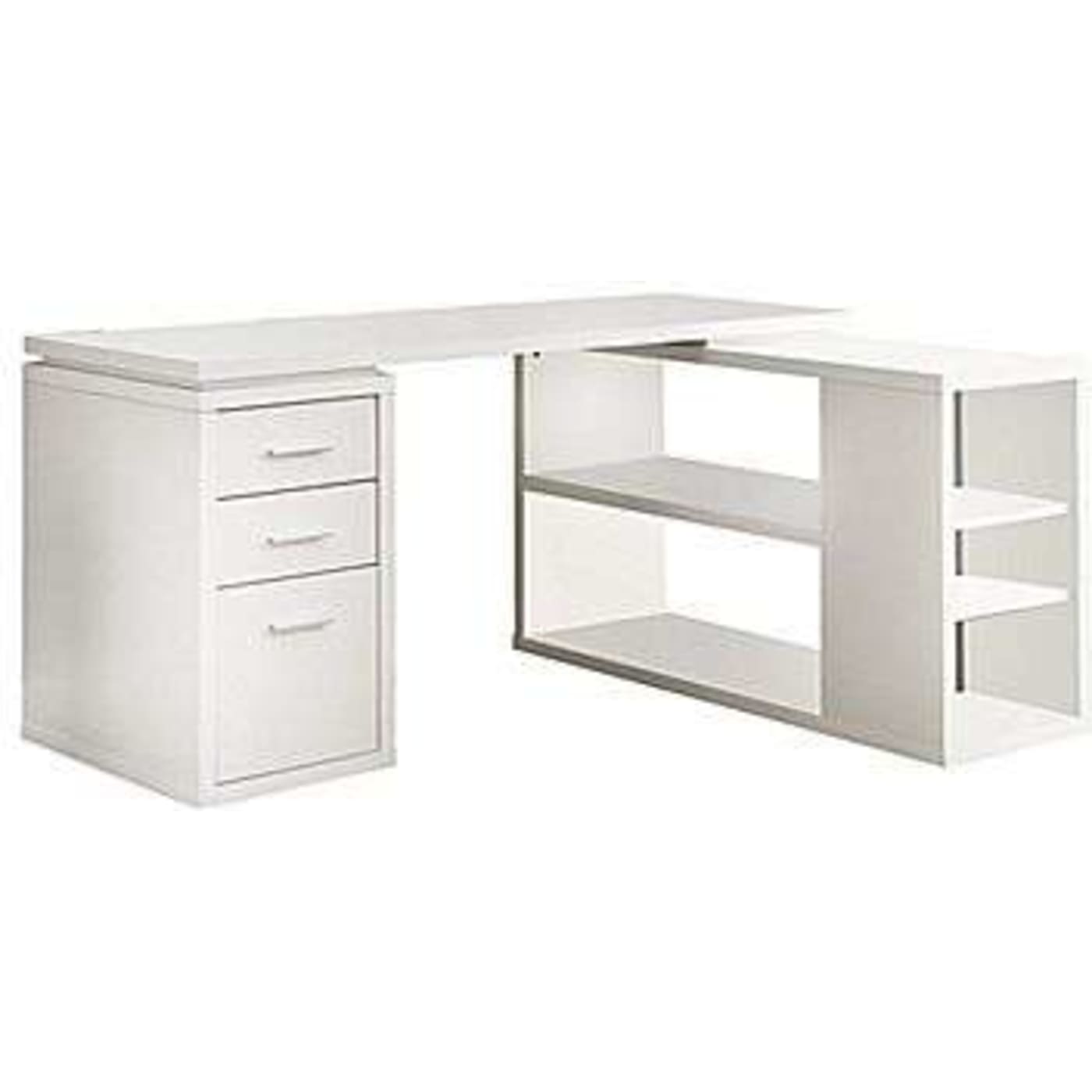 60 White Corner Desk With Storage By Monarch Officedesk Com