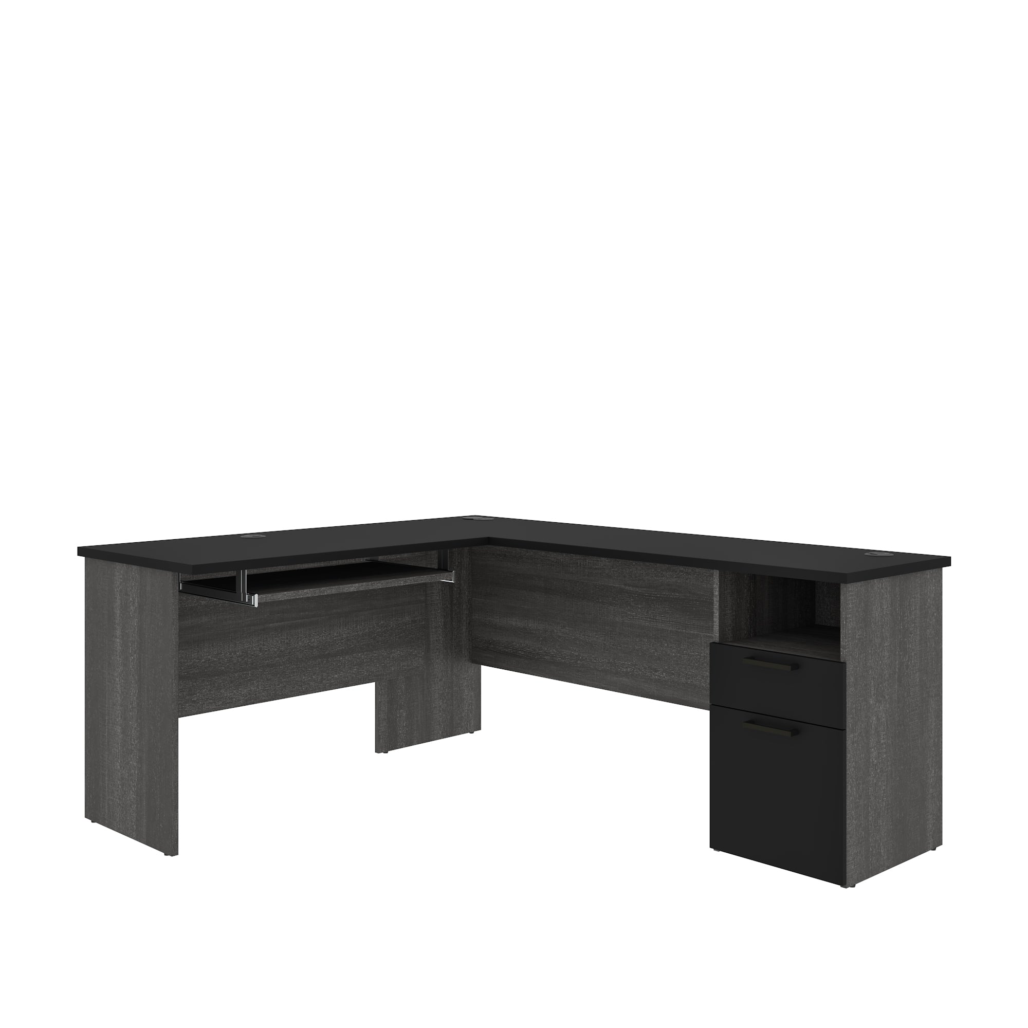 l shaped desk black wood