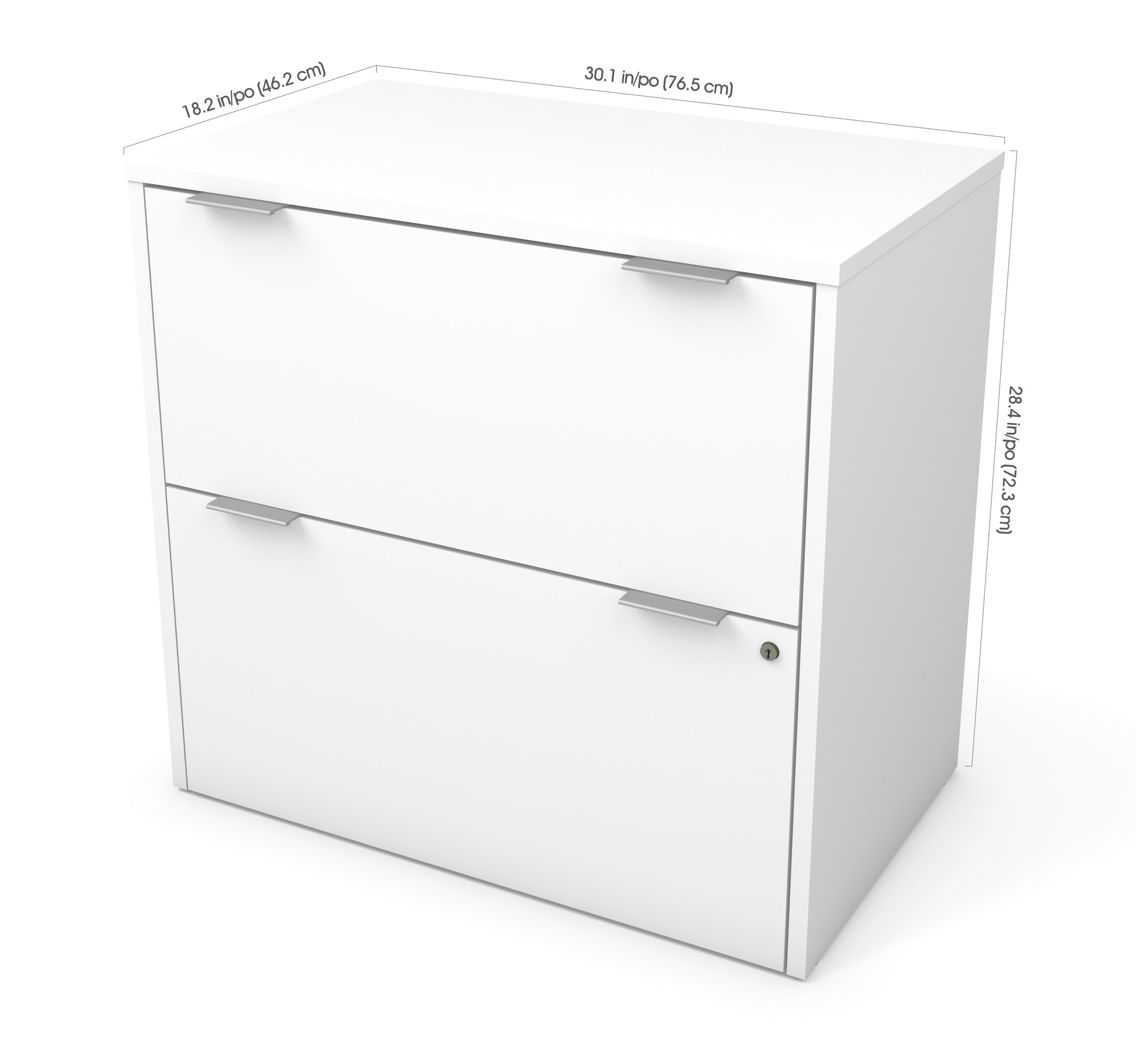 30 White Locking Lateral File Cabinet By Bestar Officedesk Com