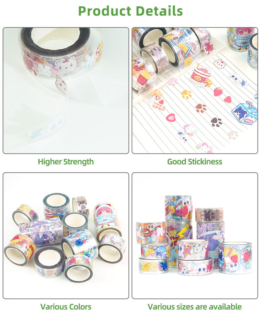 COHEALI 10 Rolls Transparent Washi Tape Metallic Washi Tape Clear washi  Tape Handbook DIY Sticker washi Tape Bulk DIY PET Tape Colored Duct Tape  PET