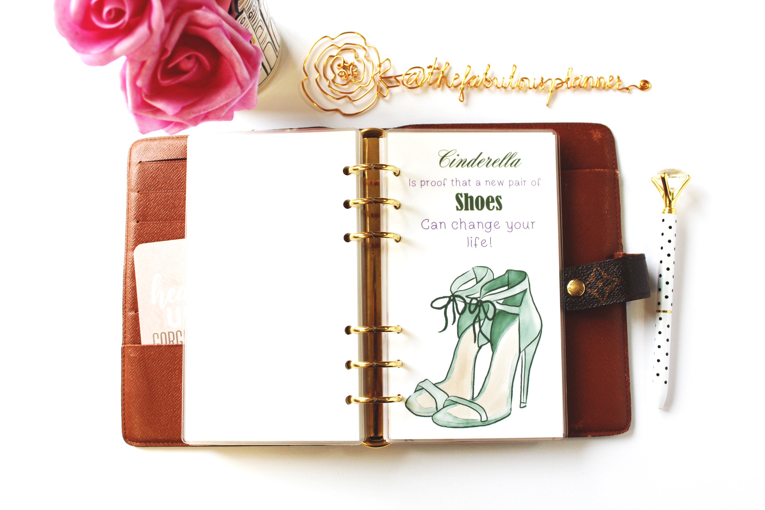 Shoes Planner Dashboard, Insert, Filofax Dashboard, The Fabulous Planner