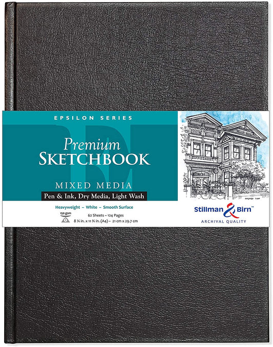 Stillman & Birn Nova Series Grey Softcover Sketchbook, 8 x 10, 150 GSM  (Heavyweight), Grey Paper, Medium Grain Surface