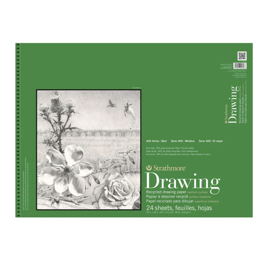 Strathmore Drawing Paper Pad, 300 Series, 25 Sheets, 11 inch x 14 inch, Spiral Bound