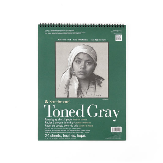 Strathmore 400 Series Recycled Toned Sketch Pad - 18 x 24, 24 Sheets,  Cool Gray