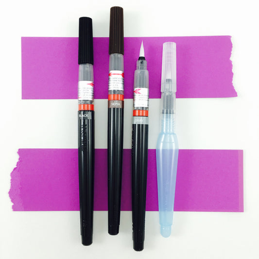 Pentel Sign Pen Micro Brush 6/Pkg-Assorted Colors