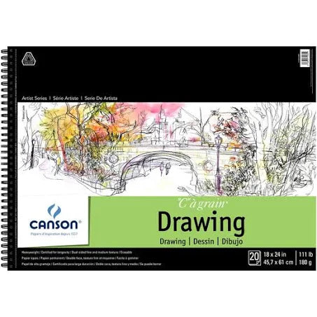  Canson Side Wire Pad XL Series Drawing, 18 x 24 Inches : Arts,  Crafts & Sewing