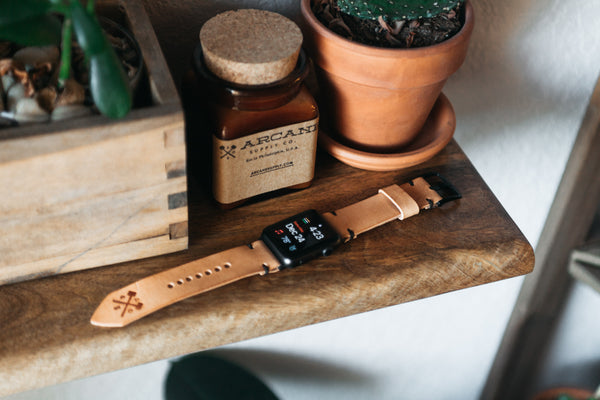 arcane supply co natural leather watch band made in USA