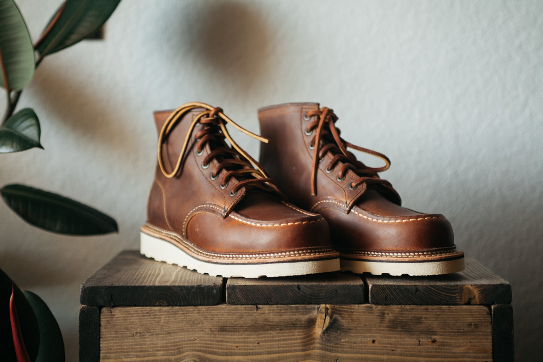 red wing moc toe copper