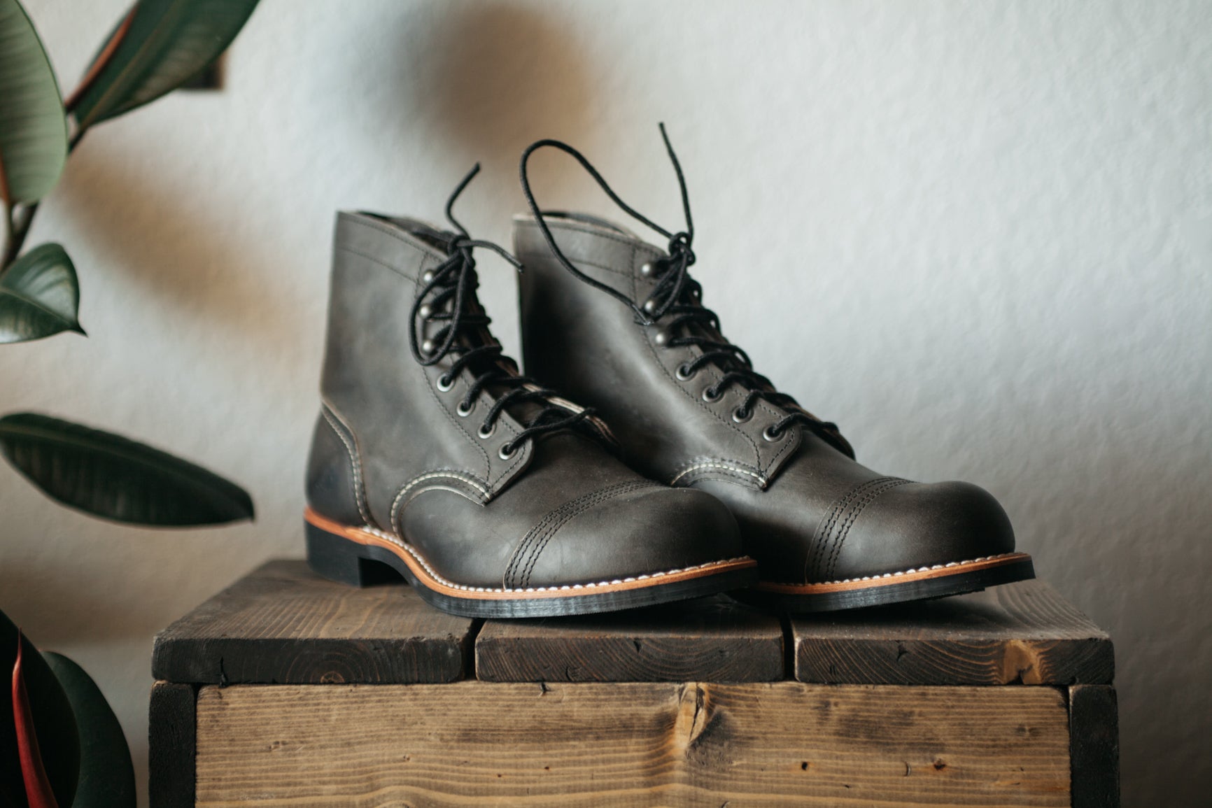 red wing iron ranger charcoal rough and tough