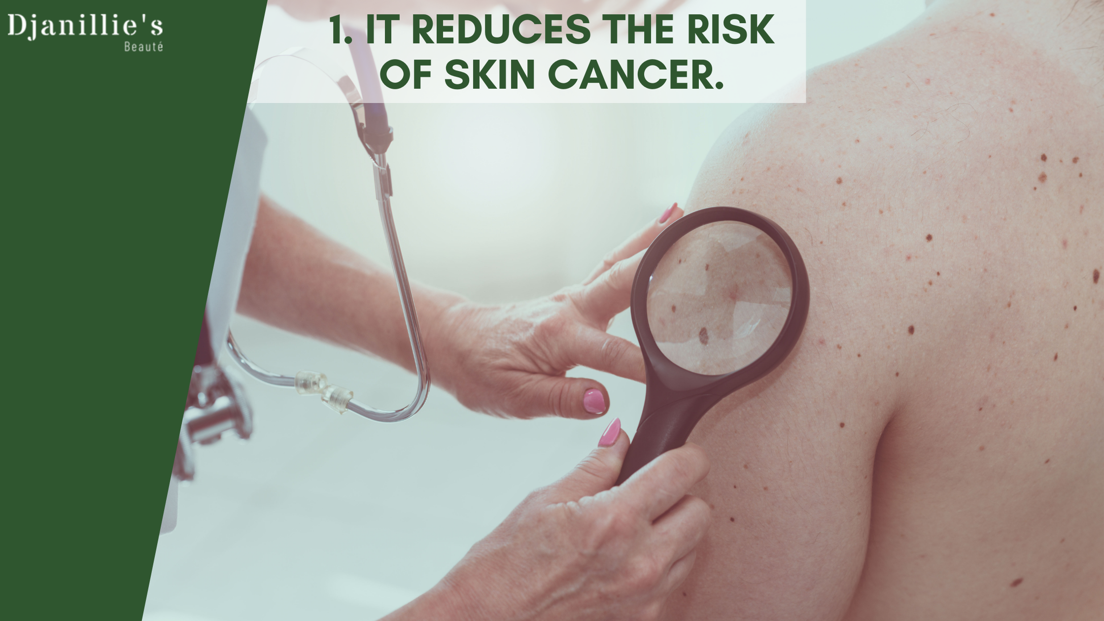 1. It reduces the risk of skin cancer.⁣⁣