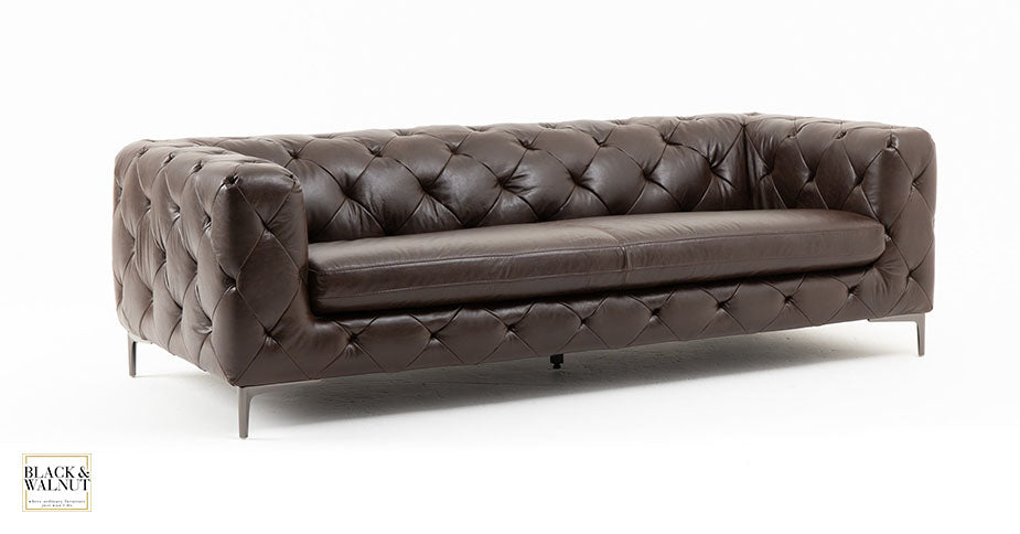 CHESHIRE 3-Seater Tuxedo Leather Sofa