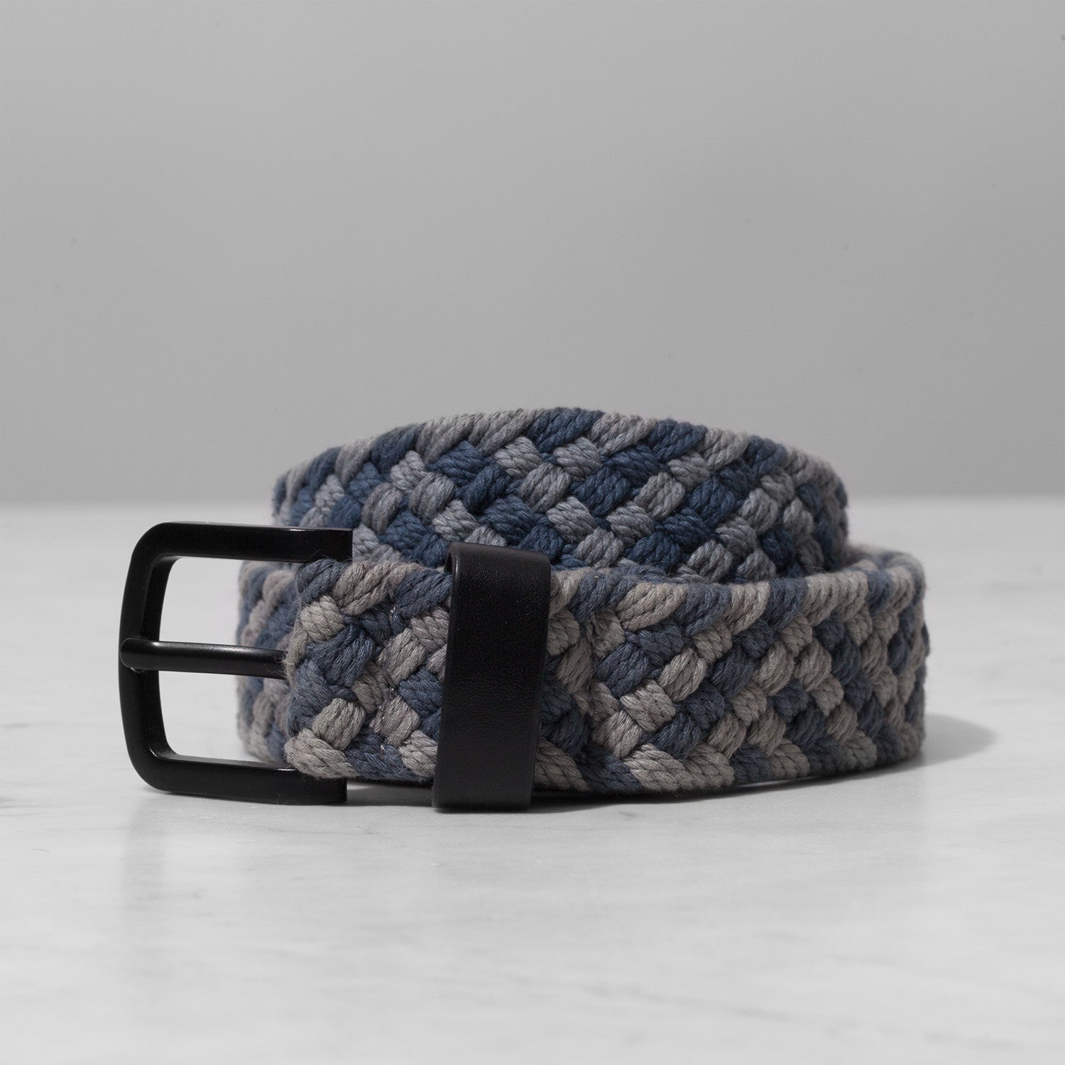 Grey Two Tone Woven Cotton Belt - Belts | MenInCities.com | Men In Cities