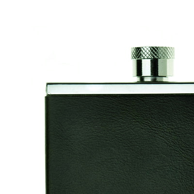 Stainless Steel Leather Wrapped Travel Flask