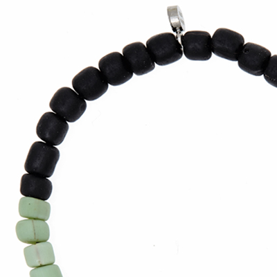 Seafoam/Black Two Tone Bead Bracelet