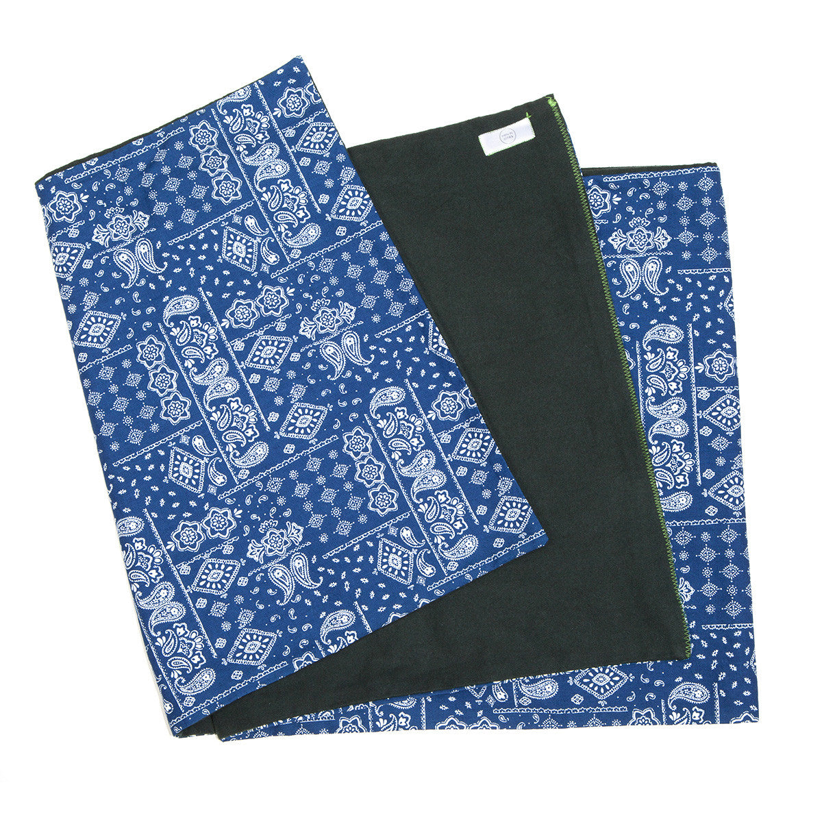 Japanese Bandana and Green Flannel Reversible Scarf - Men In Cities product image