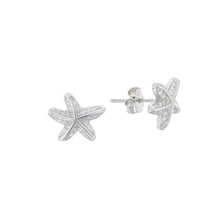 Load image into Gallery viewer, Sterling Silver Cute Starfish CZ Stud Earring
