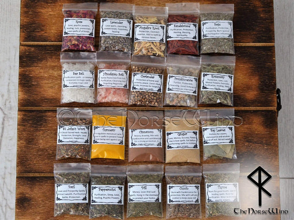 Witch Herbs Starter Kit - 20 Wicca Herbs Apothecary Set - TheNorseWind