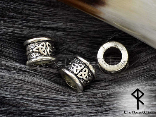 Celtic Beard Bead Viking Braided Stainless Steel Ring Trinity Knot Dwarf  Beard Amulet Rough Men's Accessories