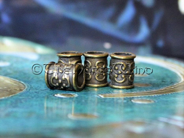 Celtic Beard Beads Bronze Hair Rings TheNorseWind