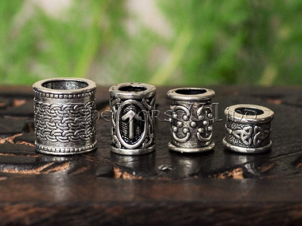 Viking Beard Rings - Set of 4 Beads #1 TheNorseWind