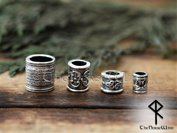 Viking Beard Beads Set of 4 Hair Rings #2 TheNorseWind