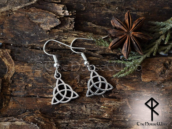 Celtic Knot Earrings Trinity Pagan Earrings Triquetra Viking Earrings Silver Asatru Celtic Jewelry Viking Jewelry Norse TheNorseWind