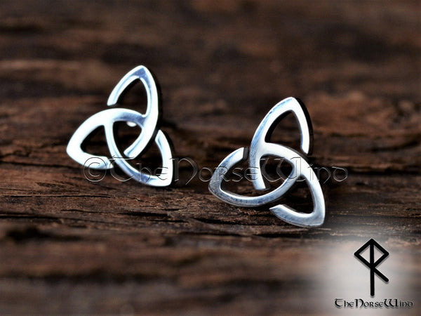 Triquetra Earrings - Celtic Knot Viking Studs, 316L Stainless Steel - TheNorseWind