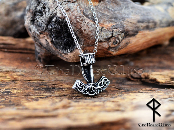 Viking Norse Thors Hammer Mjolnir Men's Necklace Stainless Steel Silver  Pendant | eBay