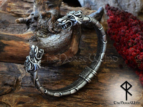 Viking Fenrir Wolf Bracelet Norse Arm Ring | TheNorseWind