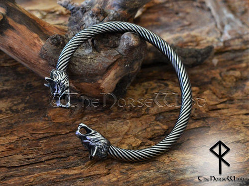 Viking Bracelet - Sterling Silver | Gotland Bracelet | Fenrir Arm Ring 17cm (6.7) / Silver