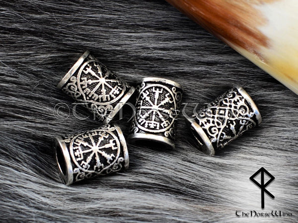 Vegvisir Beard Beads, Viking Compass Hair Rings TheNorseWind