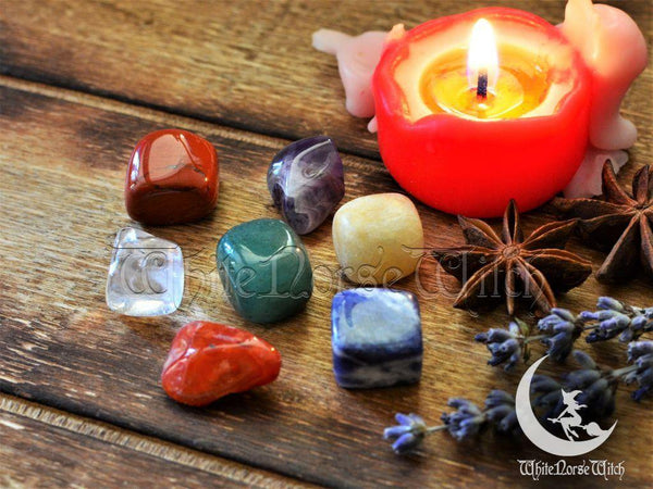 Wicca Crystals Starter Kit, 7 Chakra Stones Witchcraft Set - TheNorseWind