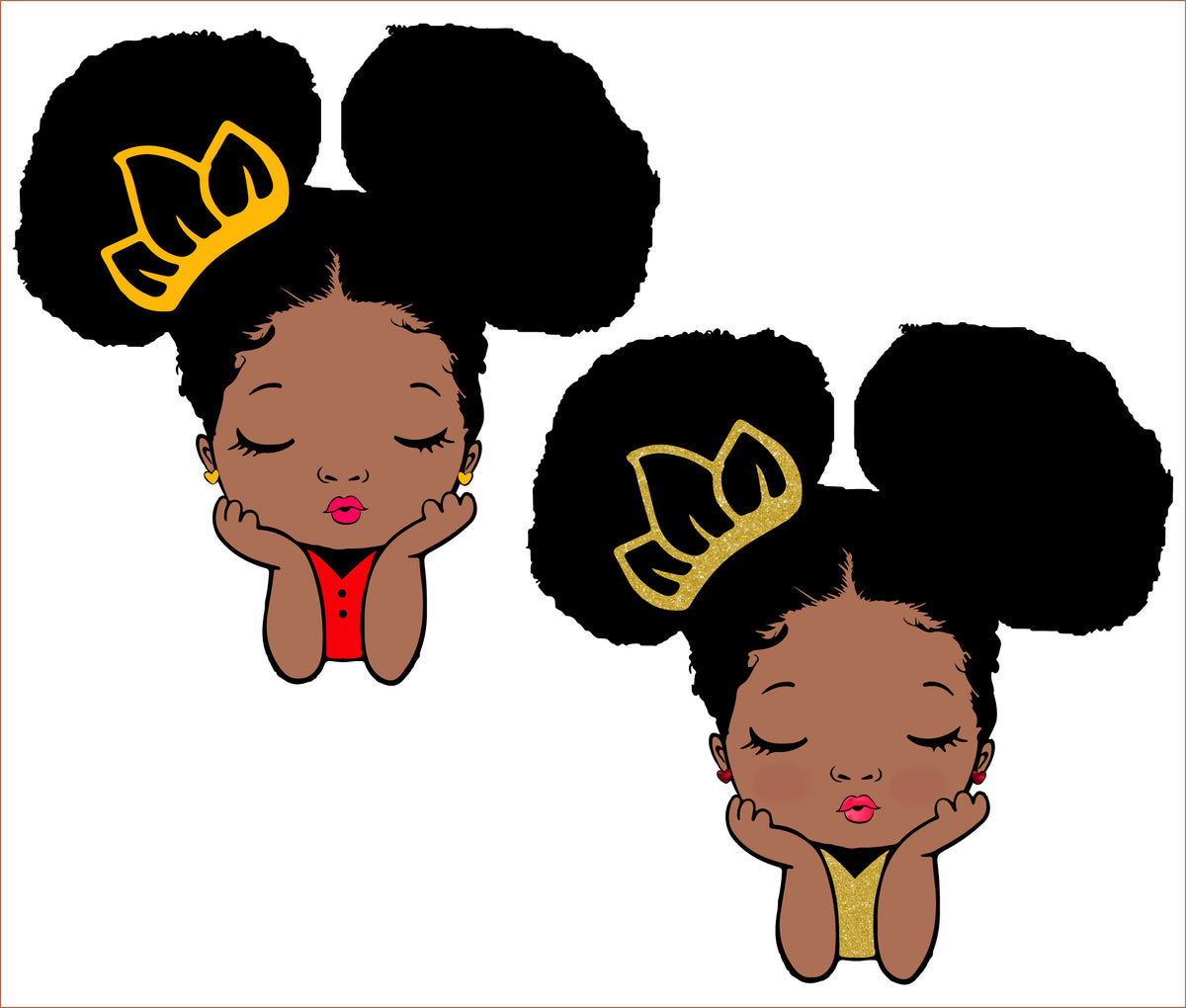 Download Peekaboo girl with puff afro ponytails svg, Cute black ...