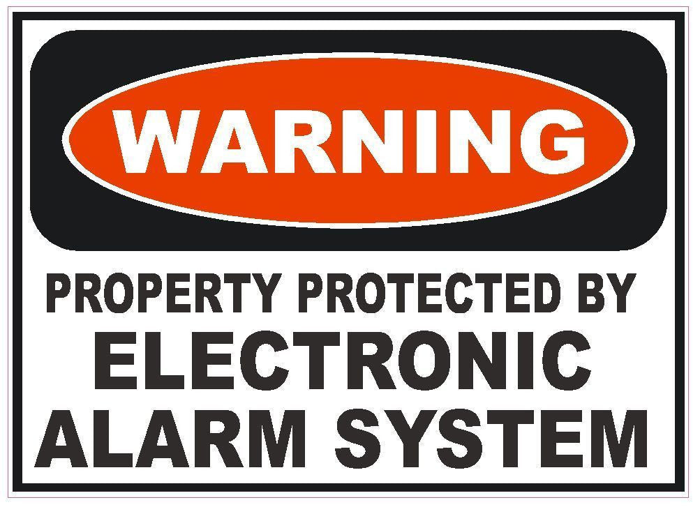 Electronic Alarm System Sticker Home Work Safety Business Sign Decal L