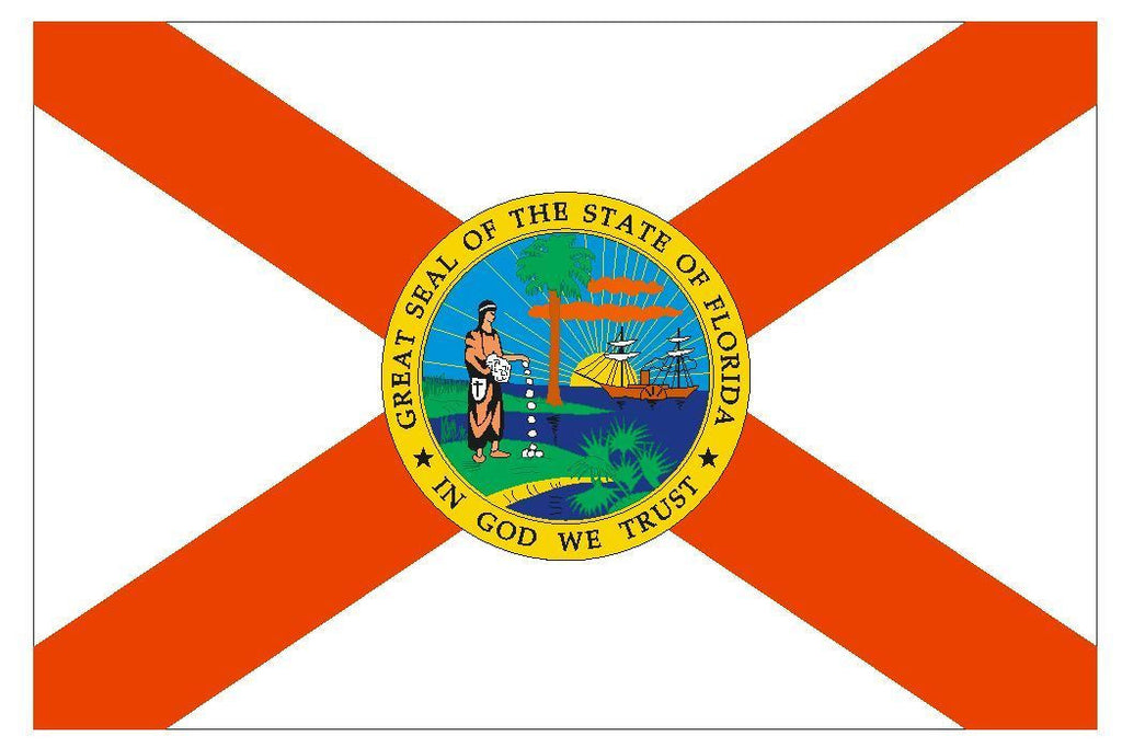 Девизы штатов. Штат Флорида флаг. Флаг Флориды США. Флорида флаг и герб.