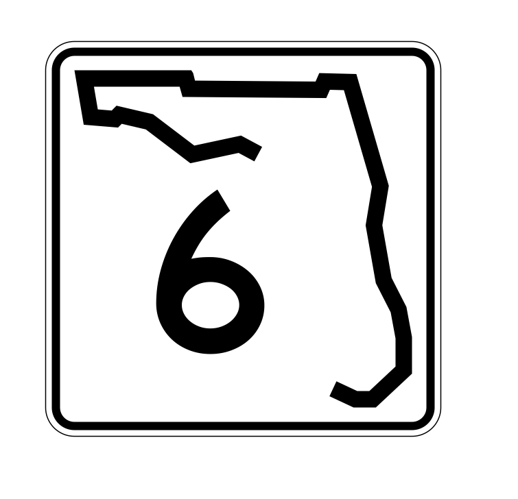 Florida State Road 6 Sticker Decal R1336 Highway Sign