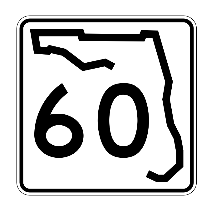 Florida State Road 60 Sticker Decal R1394 Highway Sign