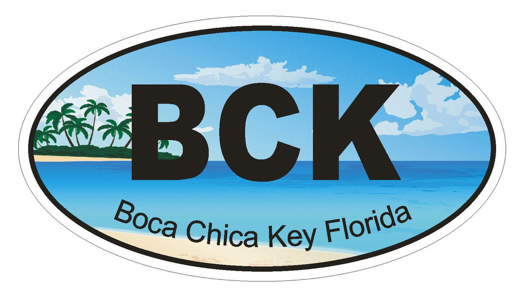 Boca Chica Key Florida Oval Bumper Sticker or Helmet Sticker D1188 - Winter Park Products