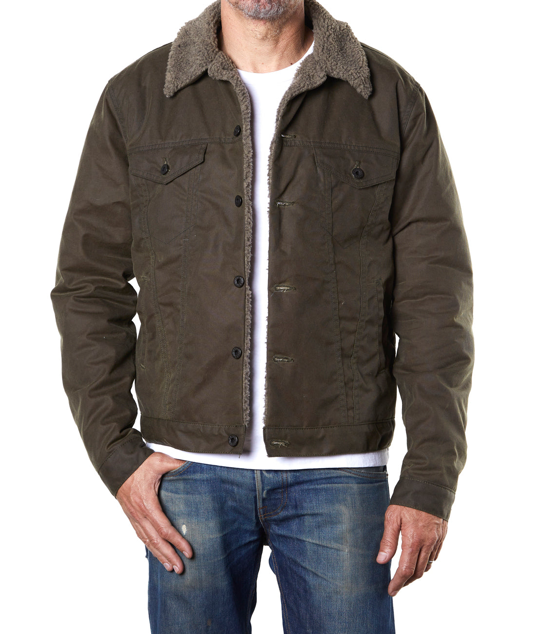 waxed sherpa jacket