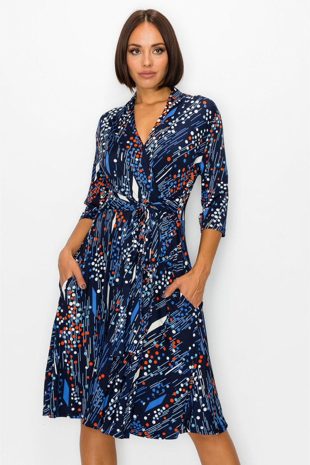 Agnes Elbow Sleeve Wrap Print Dress | Emerson Lang | Reviews on Judge.me