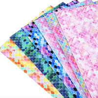 Mermaid Scales Fine Glitter Faux Leather Full Sheet Pack of 6