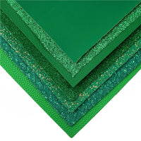 Green Mixed Faux Leather Full Sheet Pack of 7