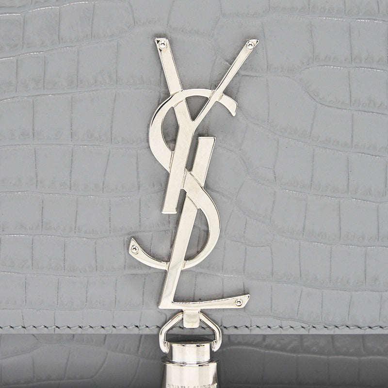 Saint Laurent Kate Small With Tassel Grey SHW