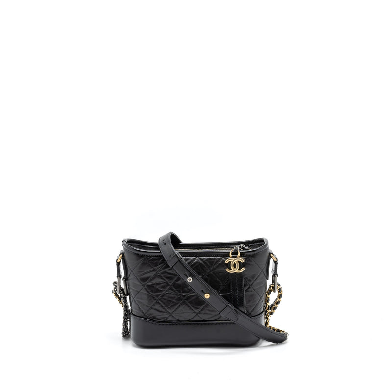 Chanel Small Gabrielle Hobo Bag Aged Calfskin Black Multicolour Hardwa