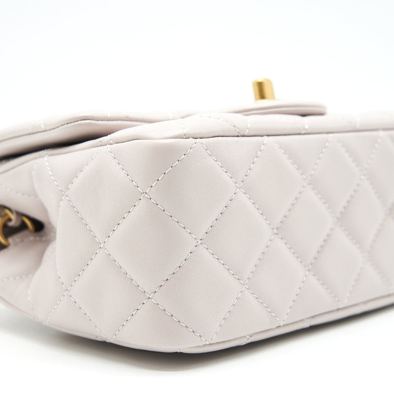 Chanel White Calfskin Quilted Leather Mini Pearl Crush Flap Bag