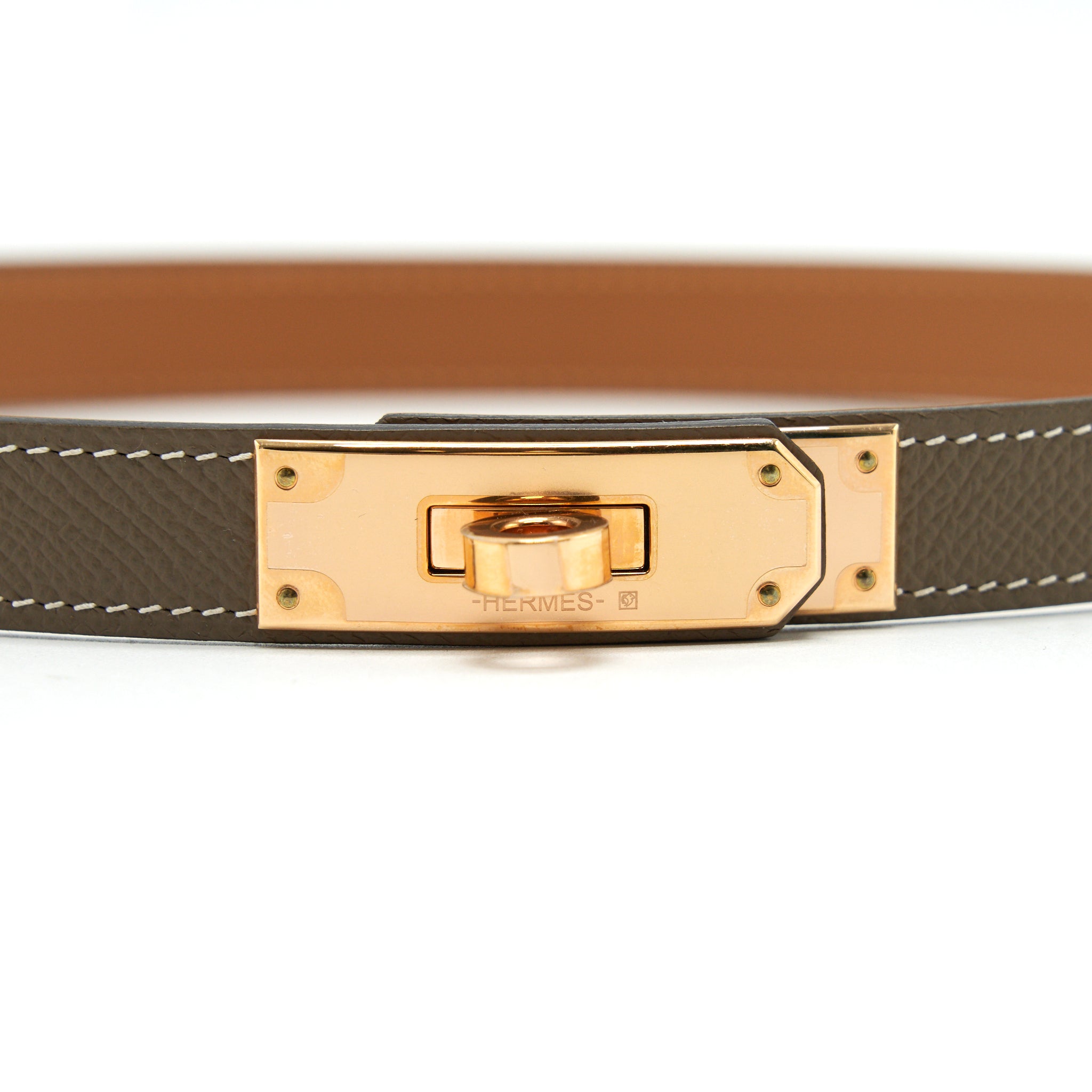 HERMES KELLY 18 BELT ETOUPE RGHW STAMP D